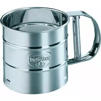 Dr. Oetker Кружка - сито для просеивания муки металлическая 350 г Back - Helfer Dr. Oetker