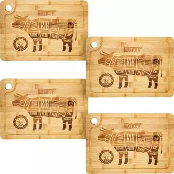 DuneDesign Набор из 4 сервировочных досок для стейка 33 x 23 см DuneDesign