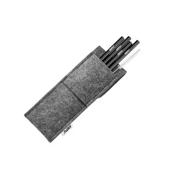 Gefu Набор для питья из 4 соломинок и щетки в чехле 18 см Black Future Gefu