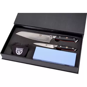 GRWE Набор ножей с точильным камнем в подарочной коробке 4 предмета GRWE