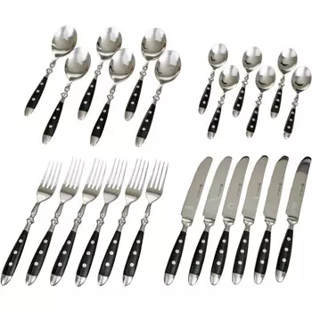 GRWE Высококачественный набор столовых приборов из нержавеющей стали на 6 человек, 24 предмета GRWE