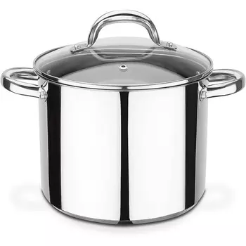 GSW Кастрюля из нержавеющей стали со стеклянной крышкой 5 л GSW