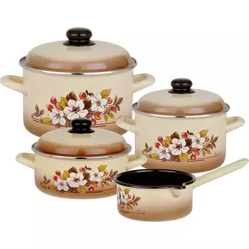 GSW Набор эмалированных кастрюль 4 предмета GSW