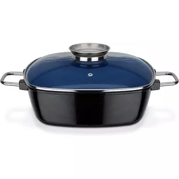 GSW Жаровня квадратная индукционная с крышкой 28 x 28 x 8,5 см GSW Ceramica Cobalt Blue