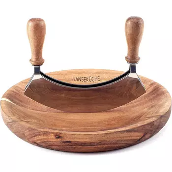 Hansekche Нож для зелени с деревянной тарелкой 2 предмета Hansekche