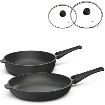 Hoffmann Набор сковородок с крышками 4 предмета, индукционный Hoffmann