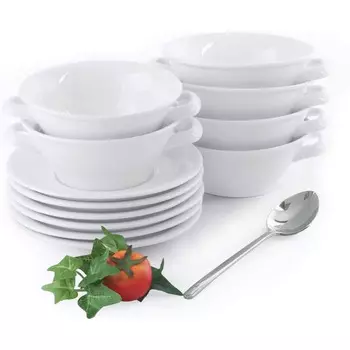 Holst Porzellan Набор суповых тарелок с блюдцами 450 мл, 12 предметов Holst Porzellan