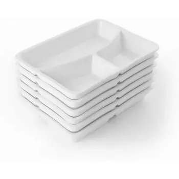 Holst Porzellan Прямоугольные тарелки для барбекю Holst Porcelain Value Pack, 3-секционные, 6 предметов