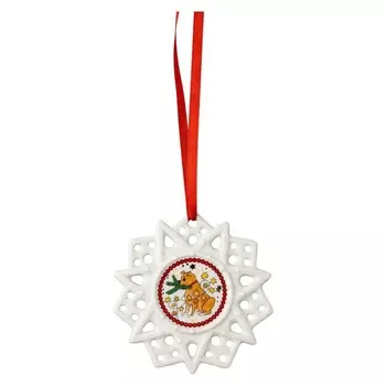 Hutschenreuther Елочное украшение звезда 7,8 см Dog Christmas Collectors Edition 2024 Hutschenreuther