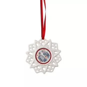 Hutschenreuther Елочное украшение звезда "Голуби" 7,8 см Christmas Collectors Edition Hutschenreuther
