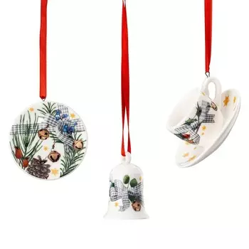 Hutschenreuther Набор из 3 елочных украшений 10,7 см Christmas Songs 2024 Hutschenreuther