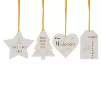 Hutschenreuther Подвеска рождественская 4 шт. 7,5 x 4,5 см Merry Christmas Hutschenreuther