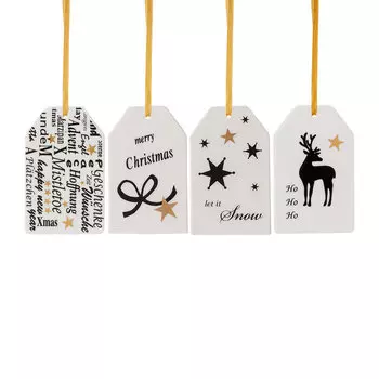 Hutschenreuther Подвеска рождественская 4 шт. 7,5 x 4,5 см Merry Christmas Hutschenreuther