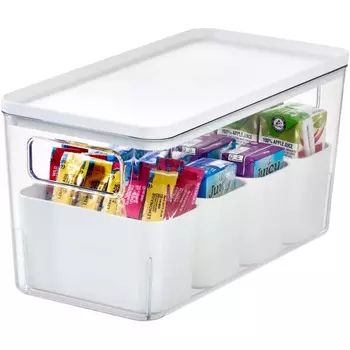 iDesign Контейнер для хранения с 4 разделителями, белый iDesign