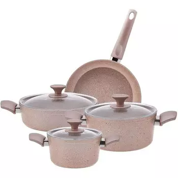 KARACA Набор кухонной посуды 7 предметов Biogranite Antique Rose KARACA