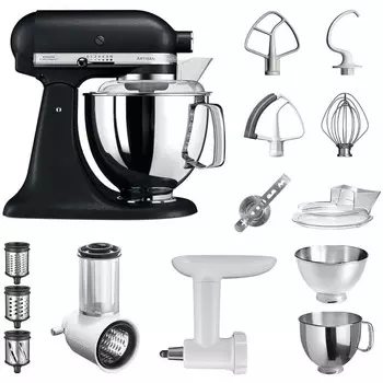 KitchenAid Кухонный комбайн 300 Вт, 10 скоростей, с набором аксессуаров, черный KitchenAid