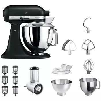 KitchenAid Кухонный комбайн 800 Вт, с набором аксессуаров, черный Artisan 5KSM175PS Veggie S KitchenAid