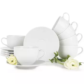 Konsimo Кофейный сервиз на 6 человек 12 предметов Amelia White Lace Konsimo