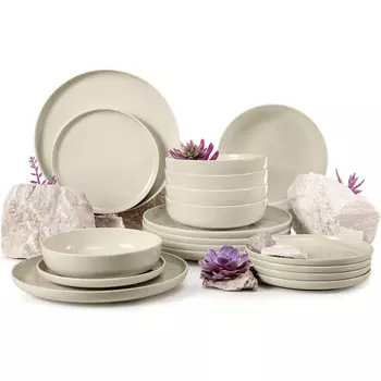 Konsimo Набор столовой посуды на 6 человек 18 предметов Beige VICTO Konsimo