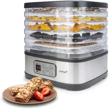 Korona Дегидратор с формой для зерновых батончиков, таймер 8-72 часа, 240 Вт, 57011 Korona