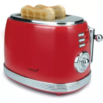 Korona Ретро тостер с насадкой для булочек 849 Вт, красный 21668 Korona