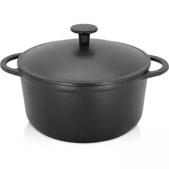 KRGER Кастрюля эмалированная 20 см, чёрная KRGER