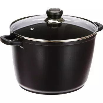 KRGER Кастрюля с крышкой 6,1 л, чёрная KRGER