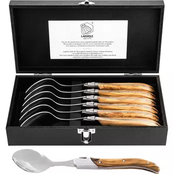 Laguiole Набор ложек для супа 6 предметов, оливковое дерево Luxury Line Laguiole Style de Vie