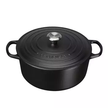 Le Creuset Кастрюля / жаровня с крышкой 24 см, черный матовый Signature Le Creuset