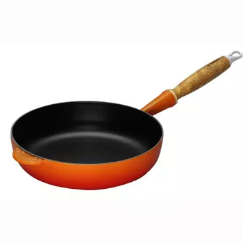 Le Creuset Сотейник чугунный 28 см с деревянной ручкой, оранжевый Le Creuset