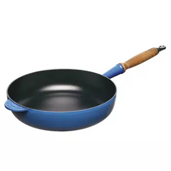 Le Creuset Сотейник чугунный 28 см с деревянной ручкой, синий Le Creuset