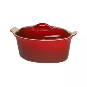 Le Creuset Террин овальный с прессом 20 см, бордовый Le Creuset