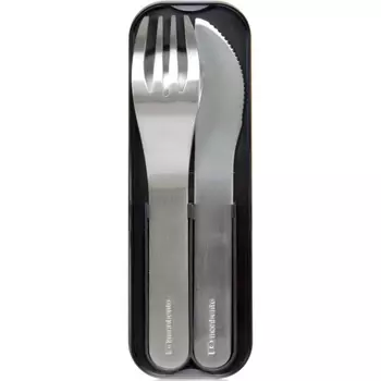 Monbento Набор из 3 столовых приборов в футляре 4,7х14,7х1,6 см черный MB Pocket Steel Monbento