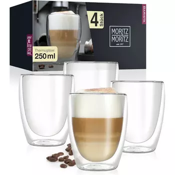 Moritz & Moritz Набор из 4 стаканов для капучино 0,25 л Moritz & Moritz