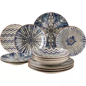 MSER Набор столовой посуды на 4 человека 12 предметов Iberico Blue MSER