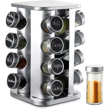 Praknu Набор банок для специй с вращающейся подставкой 80 мл, 17 предметов Praknu