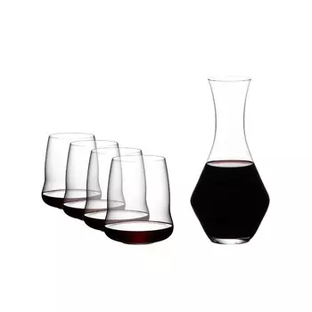 Riedel Набор из бокалов и декантера для красного вина 5 предметов Stemless Wings Riedel