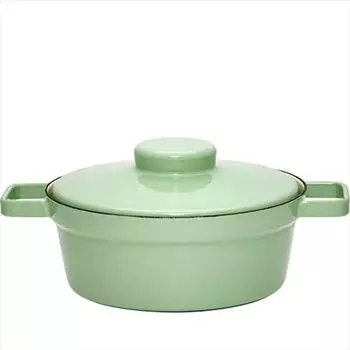 RIESS Блюдо для запекания 2 л 24 см, эмаль, зеленая Riess 2113-202