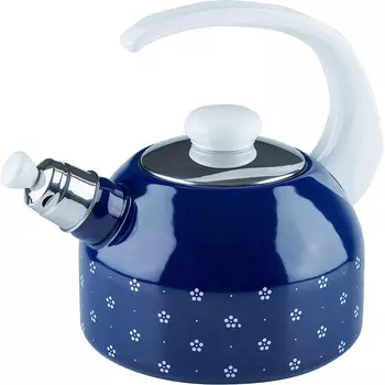 RIESS Чайник со свистком 2 л, эмалированный, синий Riess 0543-073
