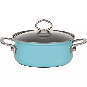 RIESS Кастрюля 1.5 л 16 см, эмалированная, синяя Riess 0655-037