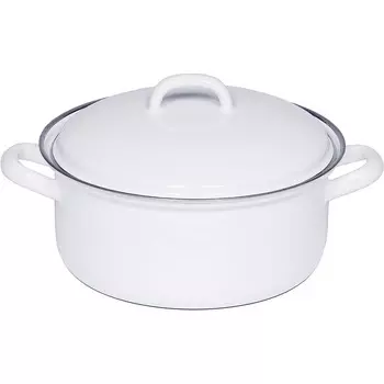 RIESS Кастрюля 1.5 л 18 см, эмаль, белая Riess 0129-033