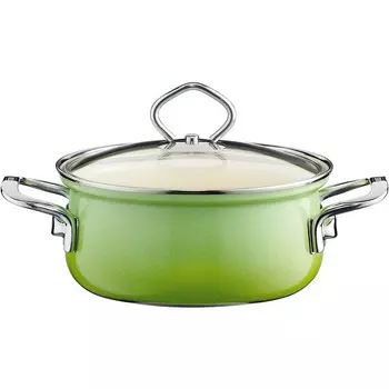 RIESS Кастрюля 1.5 л 18 см, эмалированная, зеленая Riess 0656-036