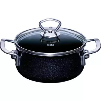 RIESS Кастрюля 1 л 16 см, эмалированная, черная Riess 0707-009