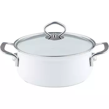 RIESS Кастрюля 1 л 16 см, эмалированная, белая Riess 0655-033