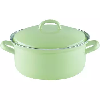 RIESS Кастрюля 2 л 20 см, эмалированная, зеленая Riess Casserole