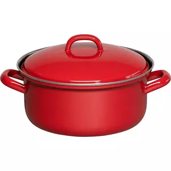 RIESS Кастрюля 2 л 20 см, эмалированная, красная Riess 0130-020