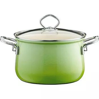 RIESS Кастрюля 3.5 л 20 см, эмалированная, зеленая Riess 0653-036