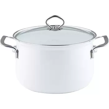 RIESS Кастрюля 6 л 24 см, эмалированная, белая Riess 0659-033
