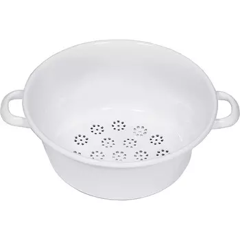 RIESS Кастрюля с ситом 26 см, эмаль, белая Riess 0328-033