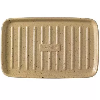 Rmertopf Блюдо для гриля с вертикальной решеткой прямоугольное, 33 x 23 x 3,5 см, бежевое/черное, Lafer BBQ Rmertopf